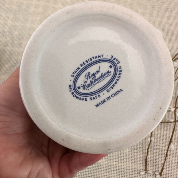 Royal Cuthbertson Blue Willow Creamer Sugar Bowl& Lid Set Blue White‎ Porcelain - Picture 7 of 8